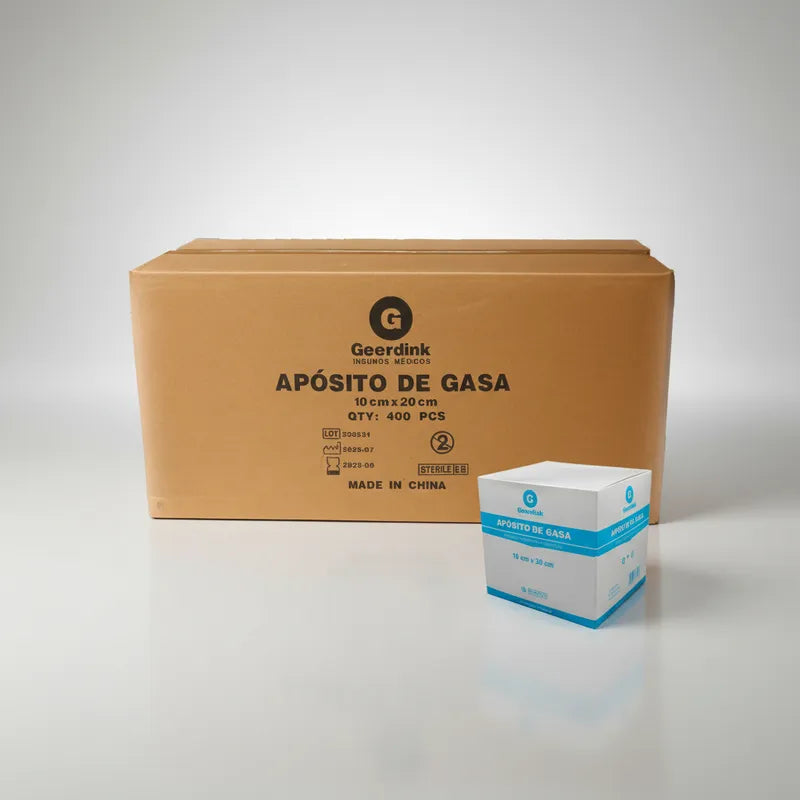 Apósito No Tejido Estéril 10×20 cm. Geerdink | Caja Madre (16 cajas × 25 apósitos)