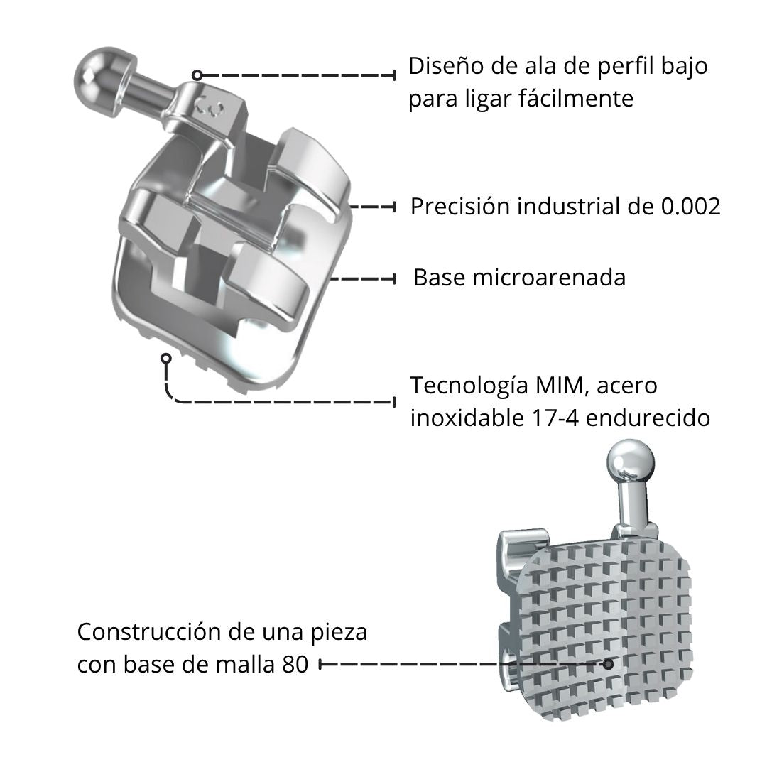 Kit Brackets Metálico MBT 0.022 (Hook 3)