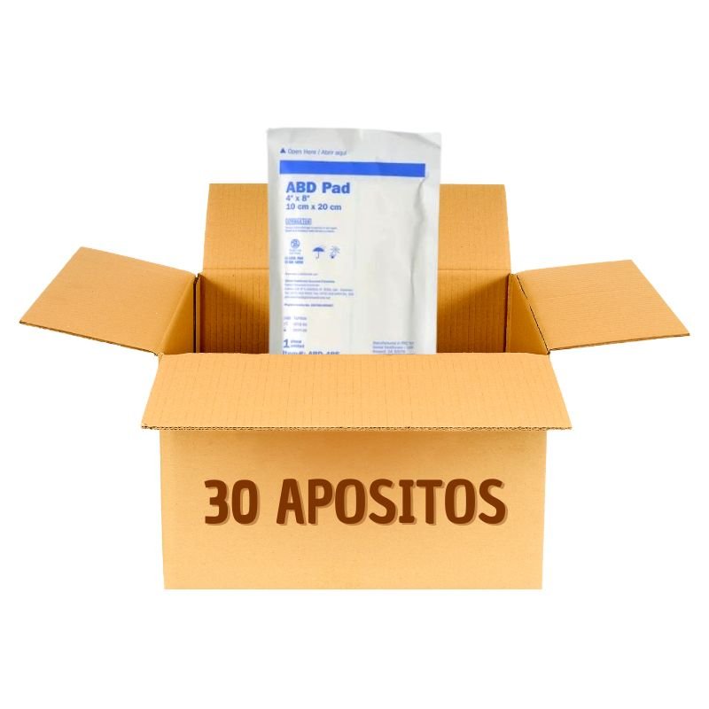 Apósito Absorbente Esteril ABD PAD 10cm x 20cm cj/30 unid - tubotiquin.cl