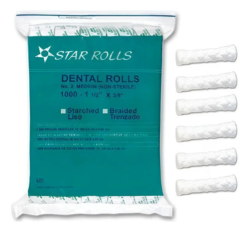 Torulas De Algodon Trenzadas Star Roll 1000 Unidades