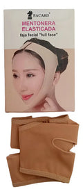 Mentonera Faja Facial Papada Rostro Medidas Full Color Beige Talla Xxl