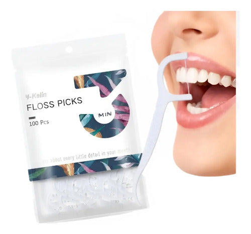 Aplicador Interdental Floss Pick Hilo Dental Y-lin Pack 100u
