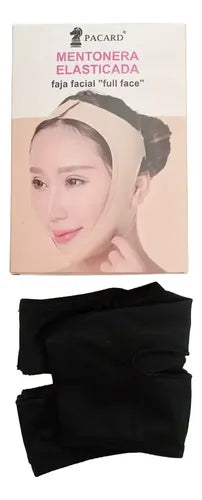 Mentonera Faja Facial Papada Rostro Medidas Flex Recibe Hoy Color Negro Talla Xxl