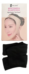 Mentonera Faja Facial Papada Rostro Medidas Full Color Negro Talla S