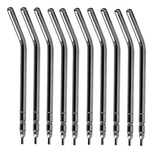 Set 10 Puntas Para Jeringa Triples Dental Autoclavable Acero