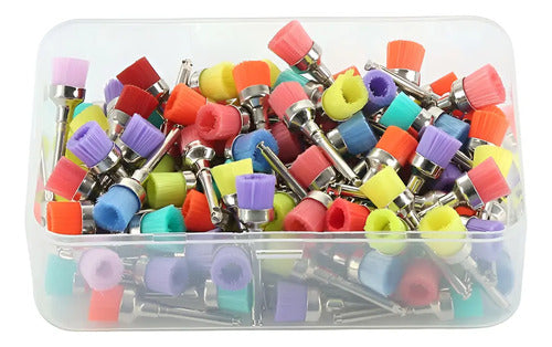 Pack 100 Escobillas Profilaxis Dental Colores En Caja / Flex