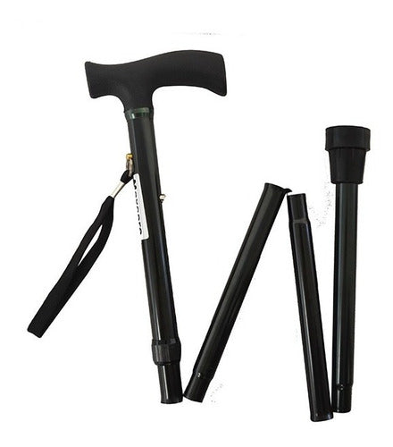 Bastón Plegable Negro Max care