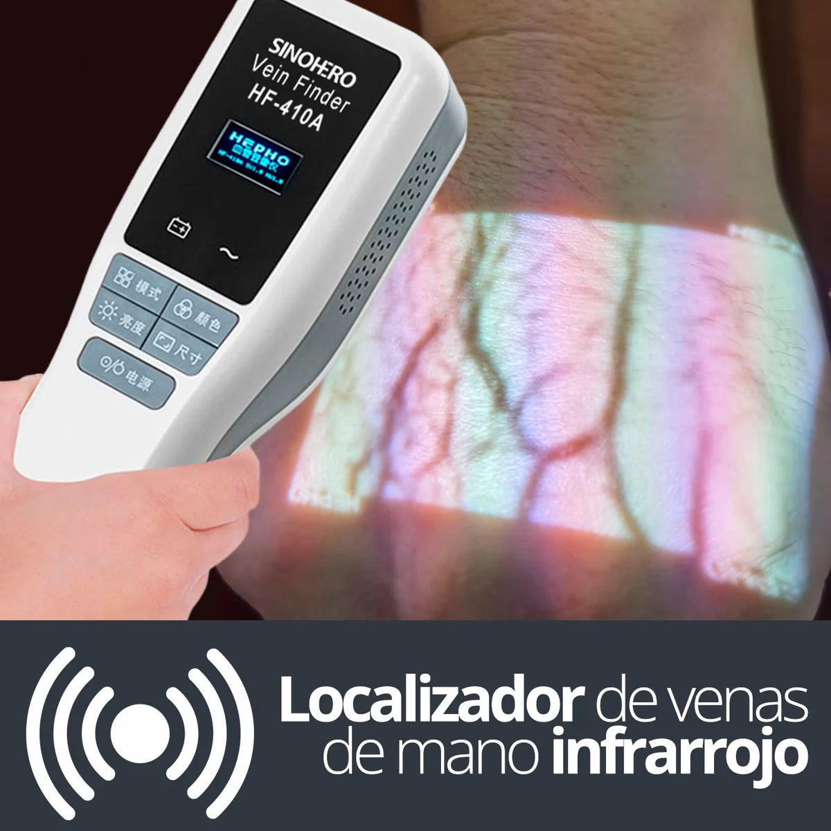 Detector Localizador de Venas Sinohero + Base de Acero