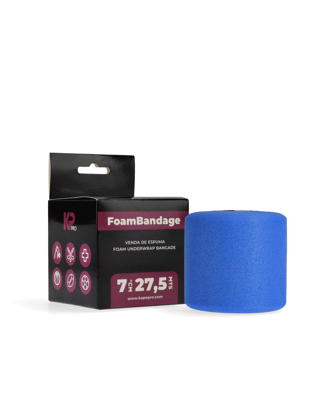 Pretape / Prevendaje Deportivo KP Pro – Espuma de Poliuretano 7 cm. x 27,5 mts.