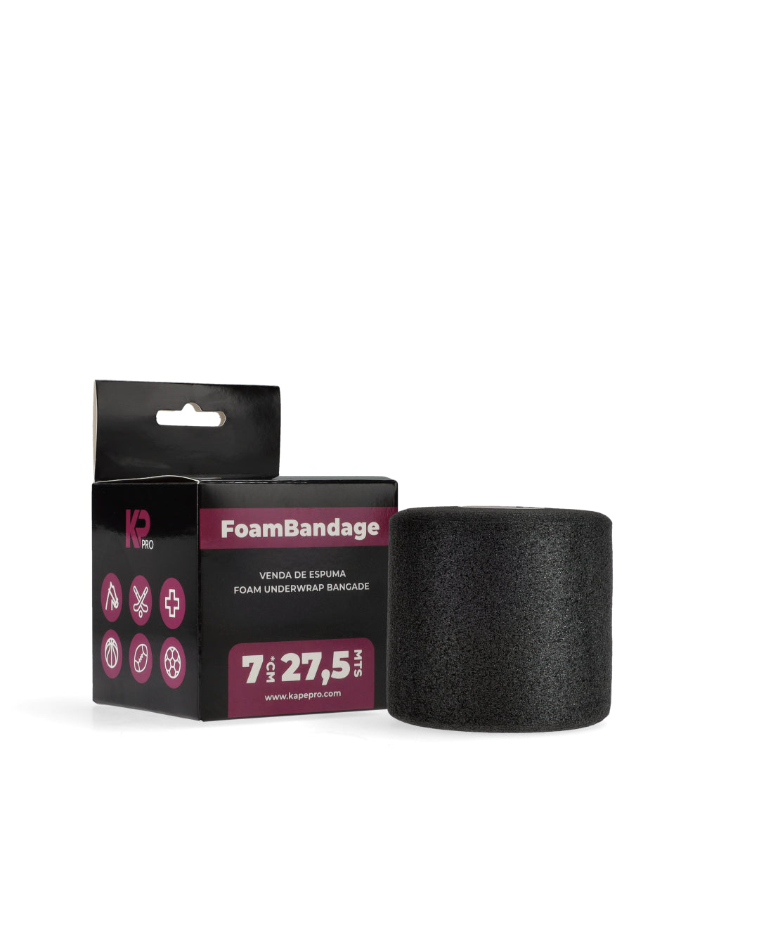 Pretape / Prevendaje Deportivo KP Pro – Espuma de Poliuretano 7 cm. x 27,5 mts.