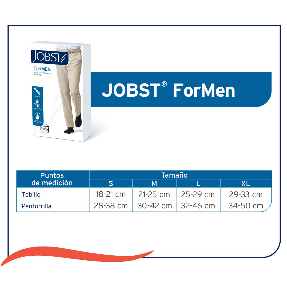 Calcetín Compresivo Jobst For Men 15/20 Rodilla S-m-l-xl