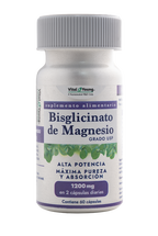 Bisglicinato de Magnesio 240 mg Alta Absorción Grado USP Vital & Young – 60 Cápsulas