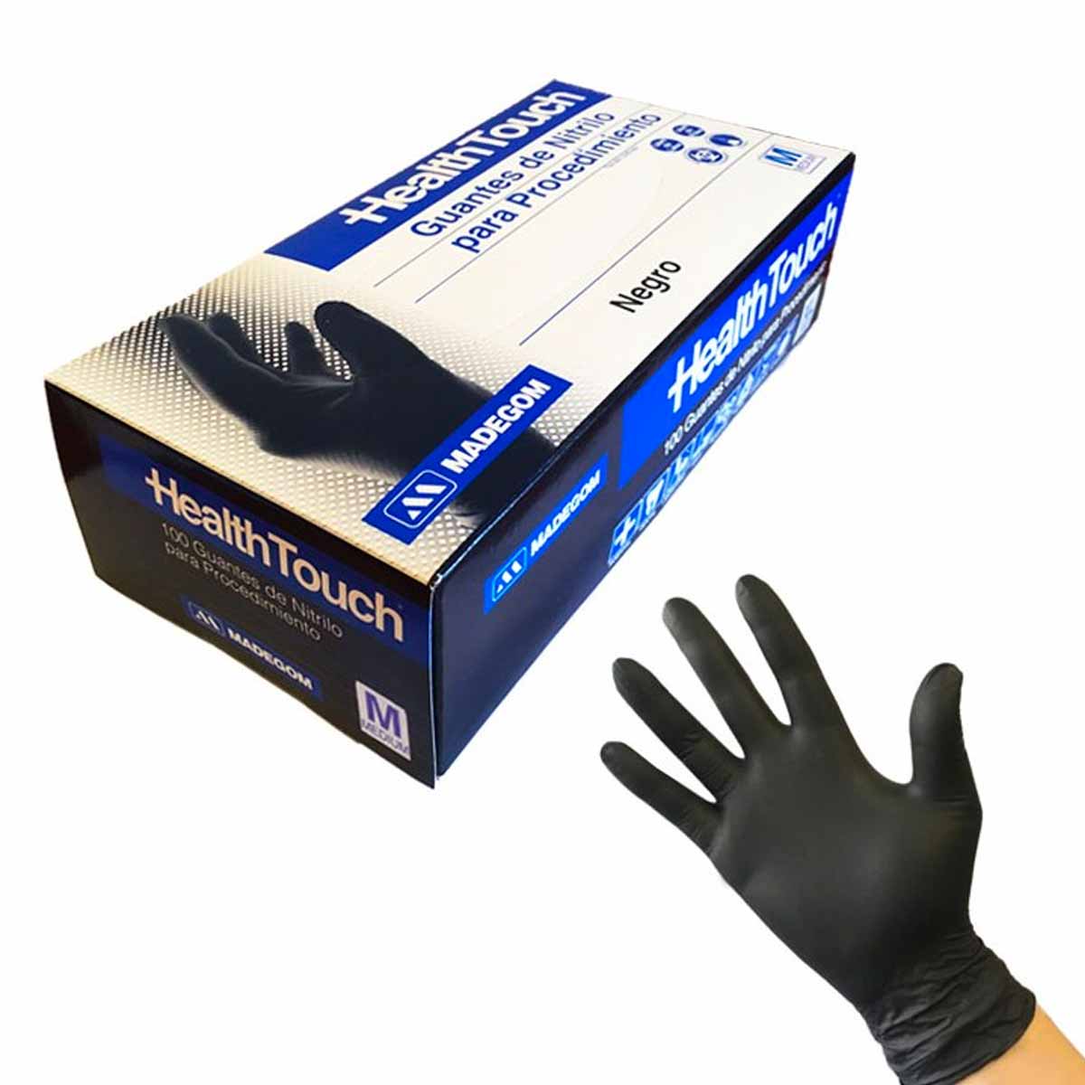 GUANTES DE NITRILO NEGRO HEAlTH TOUCH