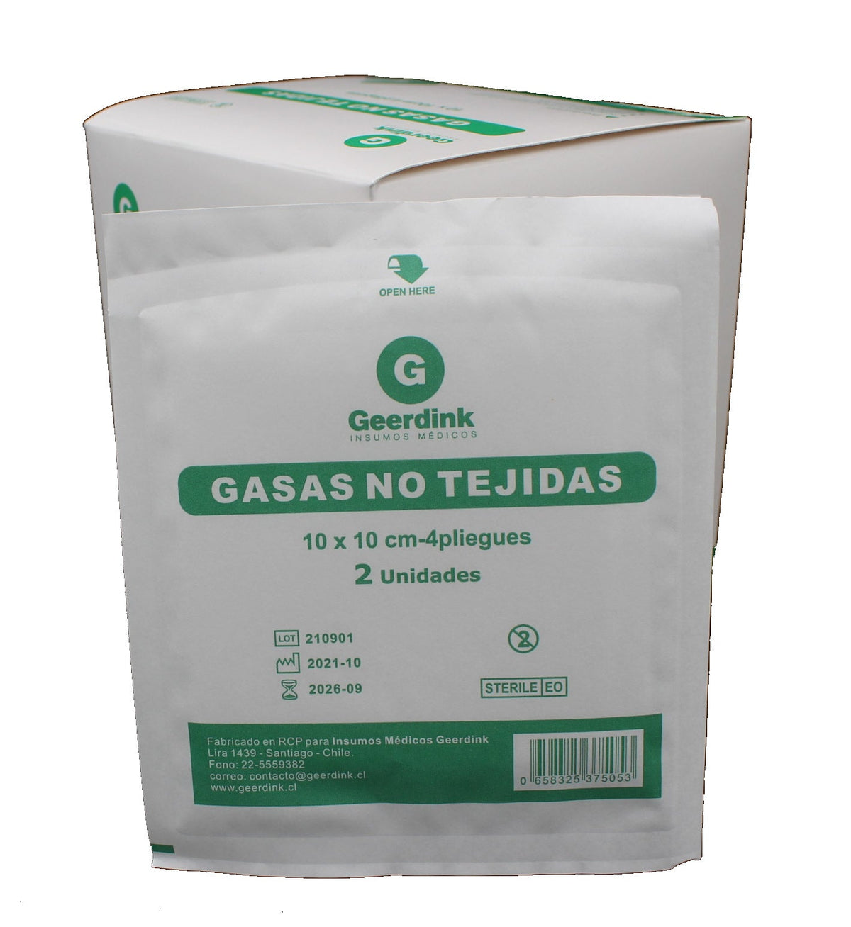 Gasa No Tejida Esteril Geerdink X 50 Sobres X 2 Unds.