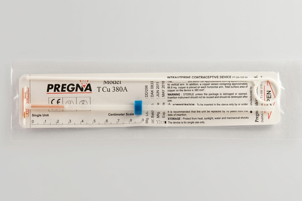 Dispositivo Intrauterino DIU T de Cobre Pregna TCu 380A - Modelo Clásico