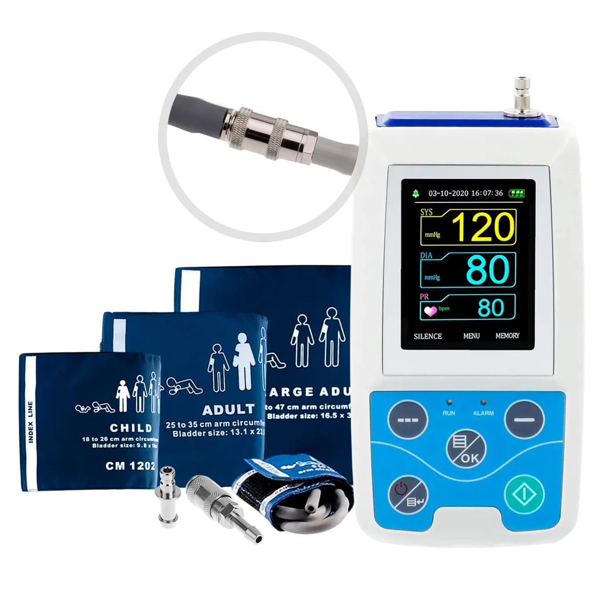 Holter de Presión Arterial Contec ABPM50 · Adulto, Pediátrico y Neonatal · Conector Metálico