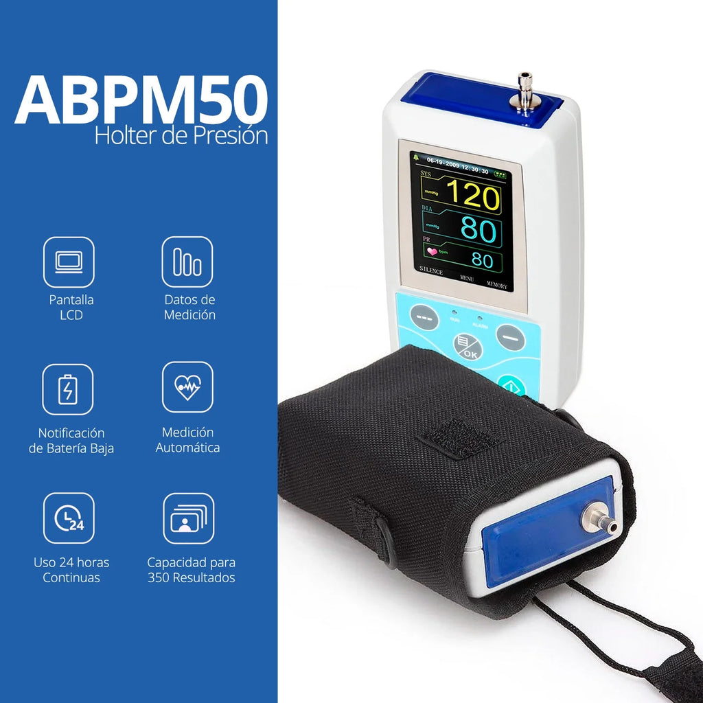 Holter de Presión Arterial Contec ABPM50 · Adulto, Pediátrico y Neonatal · Conector Metálico