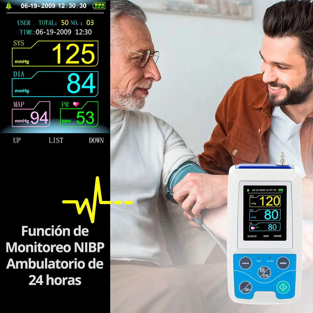 Holter de Presión Arterial Contec ABPM50 · Adulto, Pediátrico y Neonatal · Conector Metálico