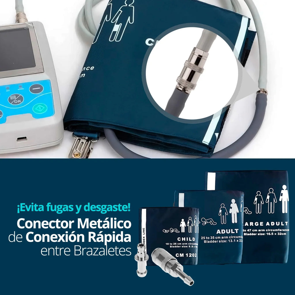 Holter de Presión Arterial Contec ABPM50 · Adulto, Pediátrico y Neonatal · Conector Metálico