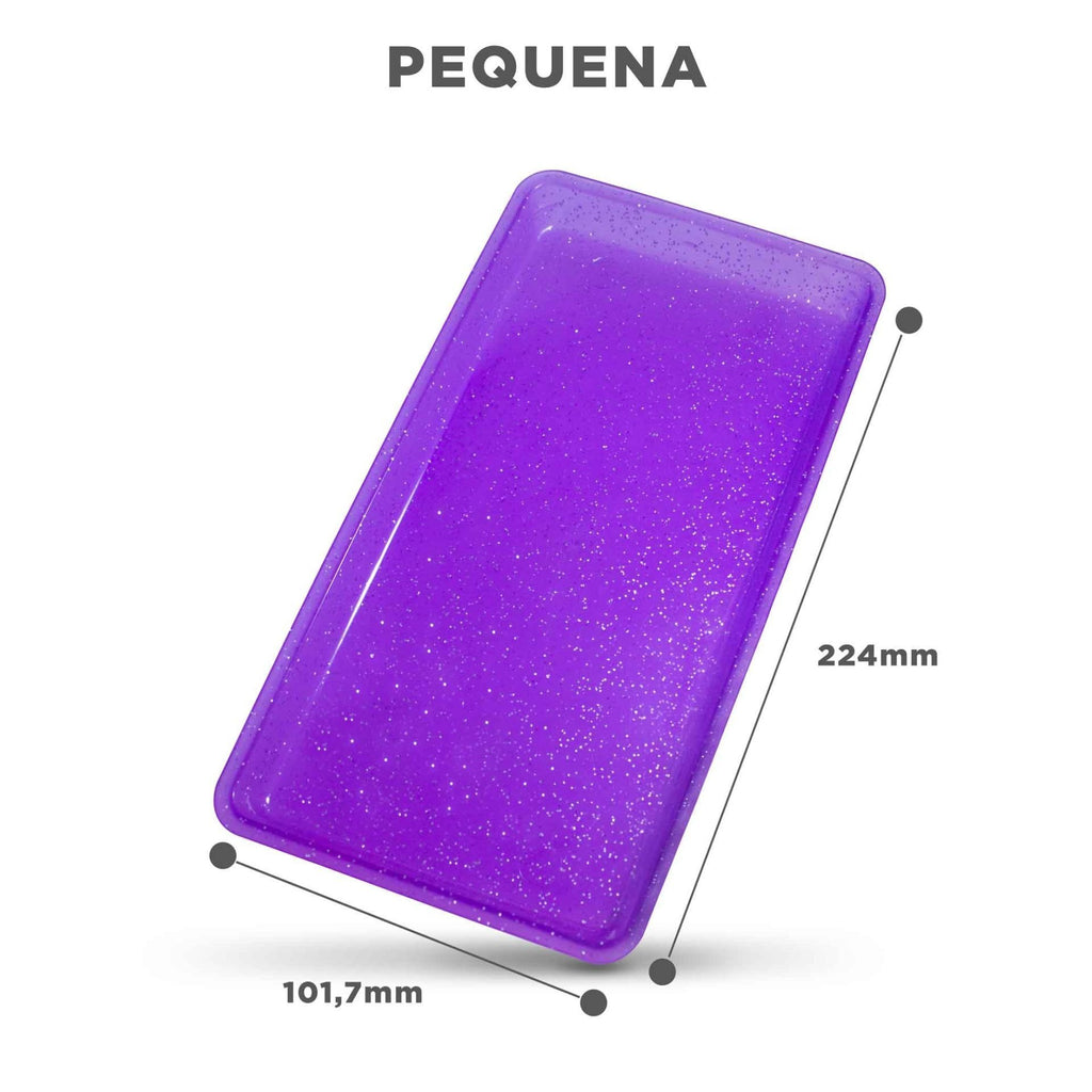 BANDEJA MORADA CON GLITTER