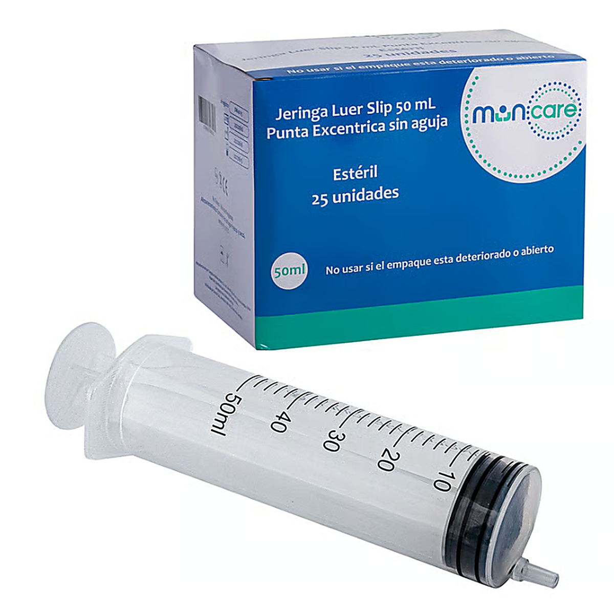 Jeringa Luer Slip Punta Excéntrica Sin Aguja 50ML Muncare - Unidad