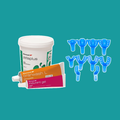 Kit silicona por condensación Zetaplus L pesada + liviana y activador + Kit de cubetas plásticas surtidas x 10 unidades Dentsply