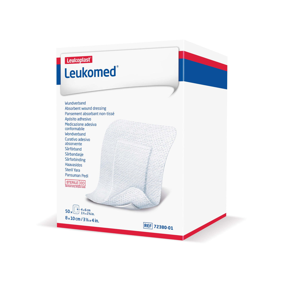 Leukoplast Leukomed_8x10cm_50pc_packshot_3D_right_int