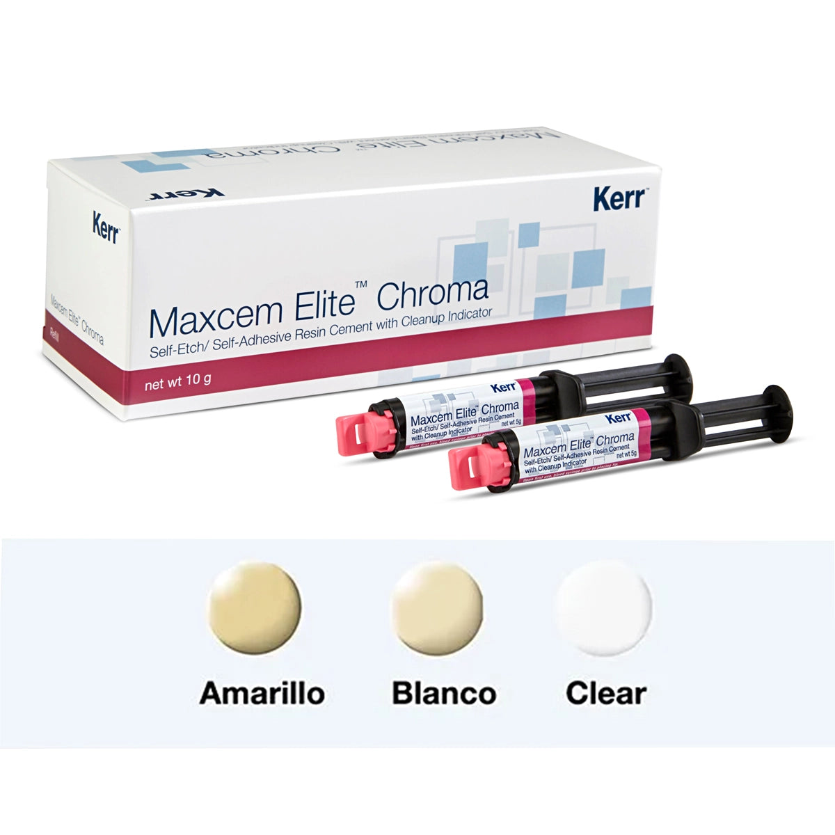 MAXCEM ELITE CHROMA CEMENTO DUAL KERR 2 JERINGAS
