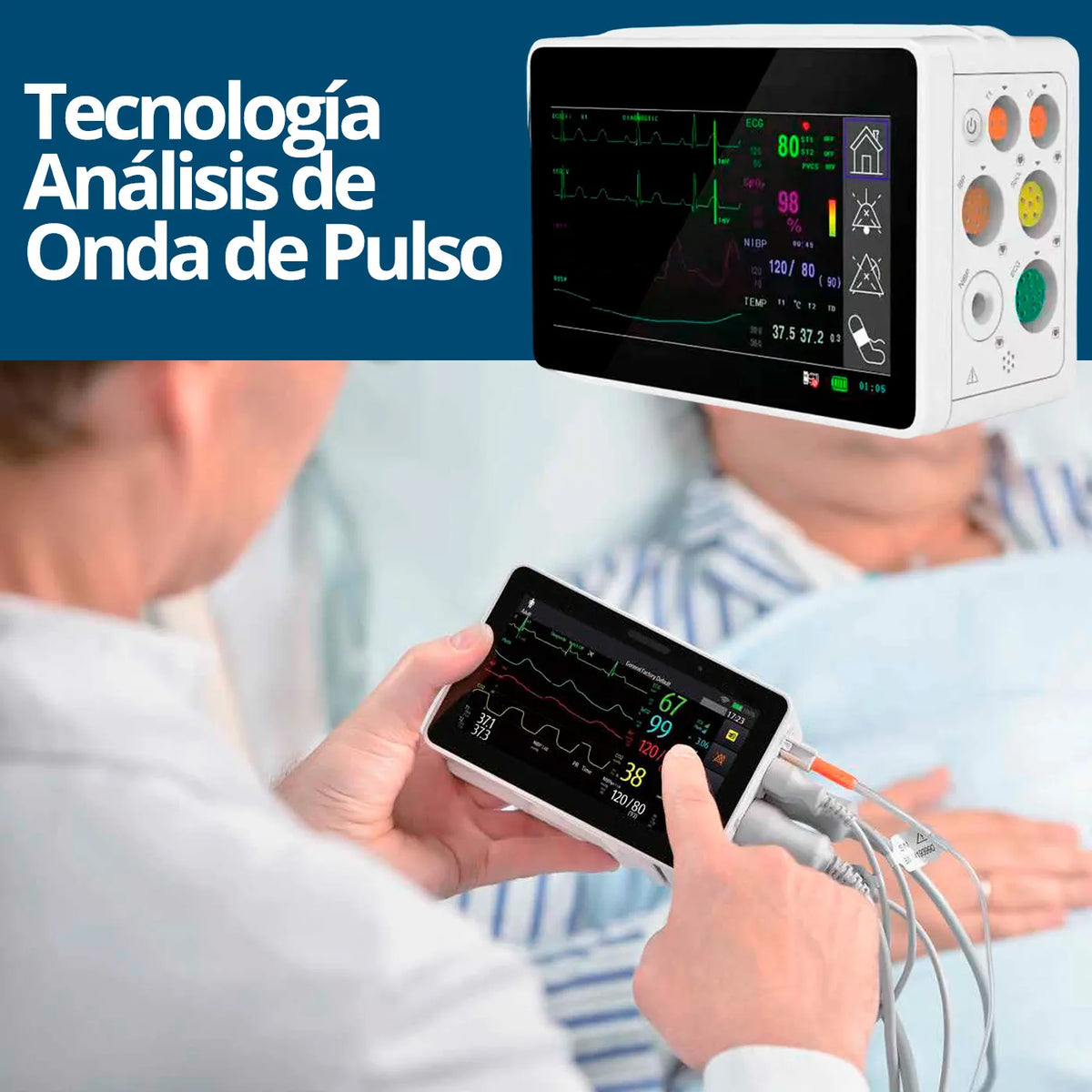 Equipo médico multiparamétrico Sinohero PSM1. Monitorea una amplia gama de parámetros fisiológicos en pacientes de todas las edades.