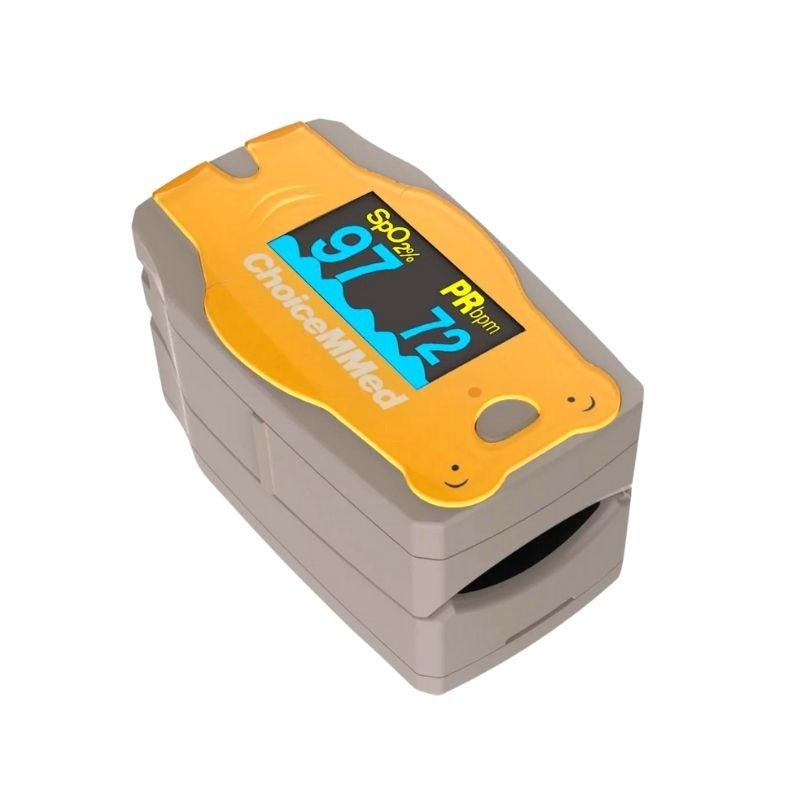 Oxímetro pediátrico Choicemmed MD300C52 — vista lateral clip ajustable sensor óptico