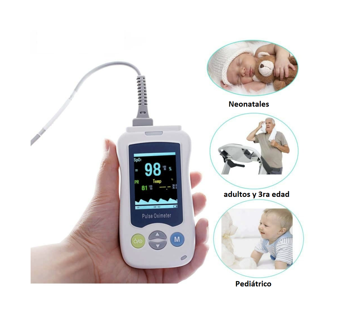 Oxímetro de Pulso Meditech MX2 Adulto neonatal y pediátrico_1