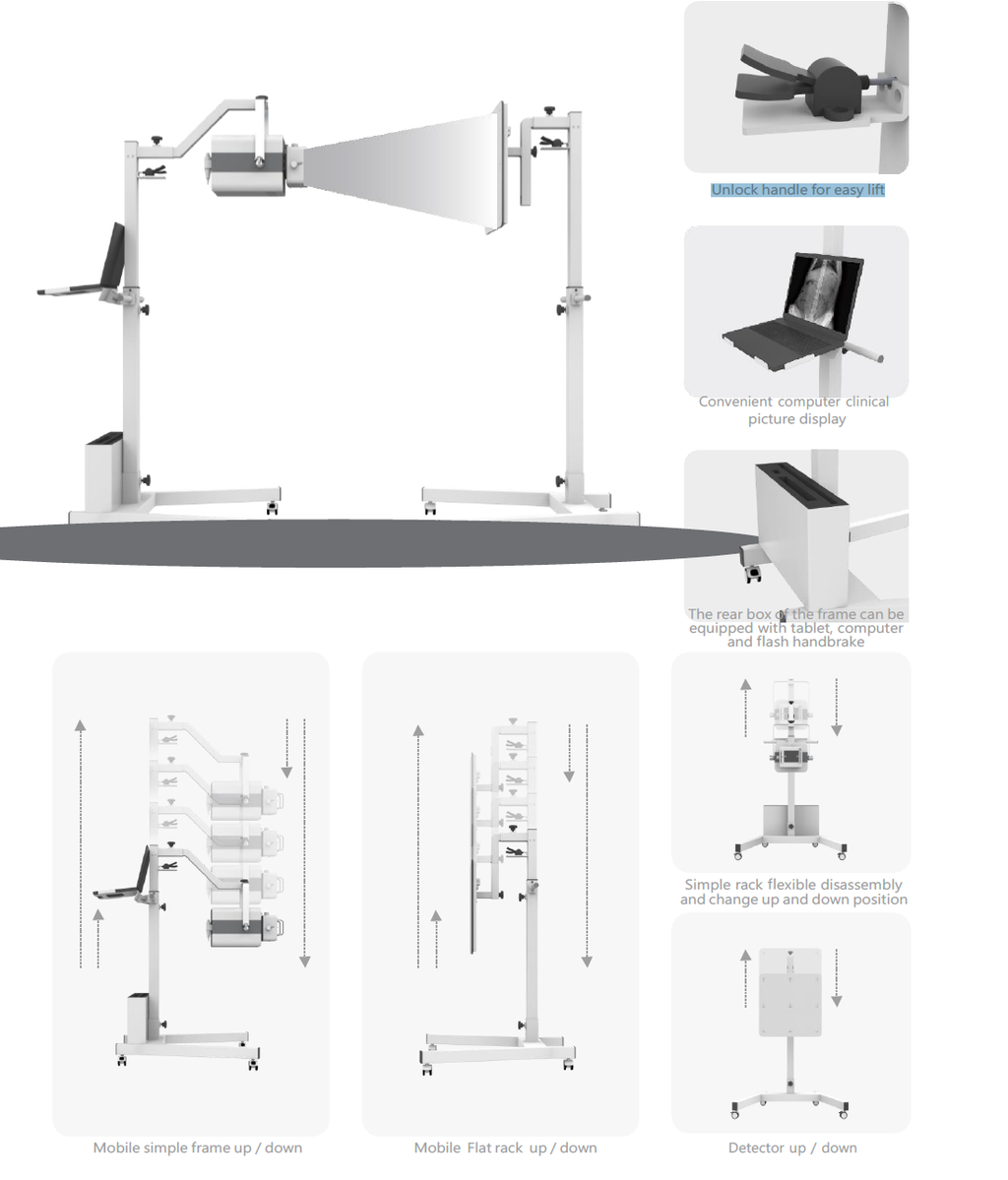 Sistema DR con Detector de Rayos X de Panel Plano y Generador de rayos X portátil Meditech