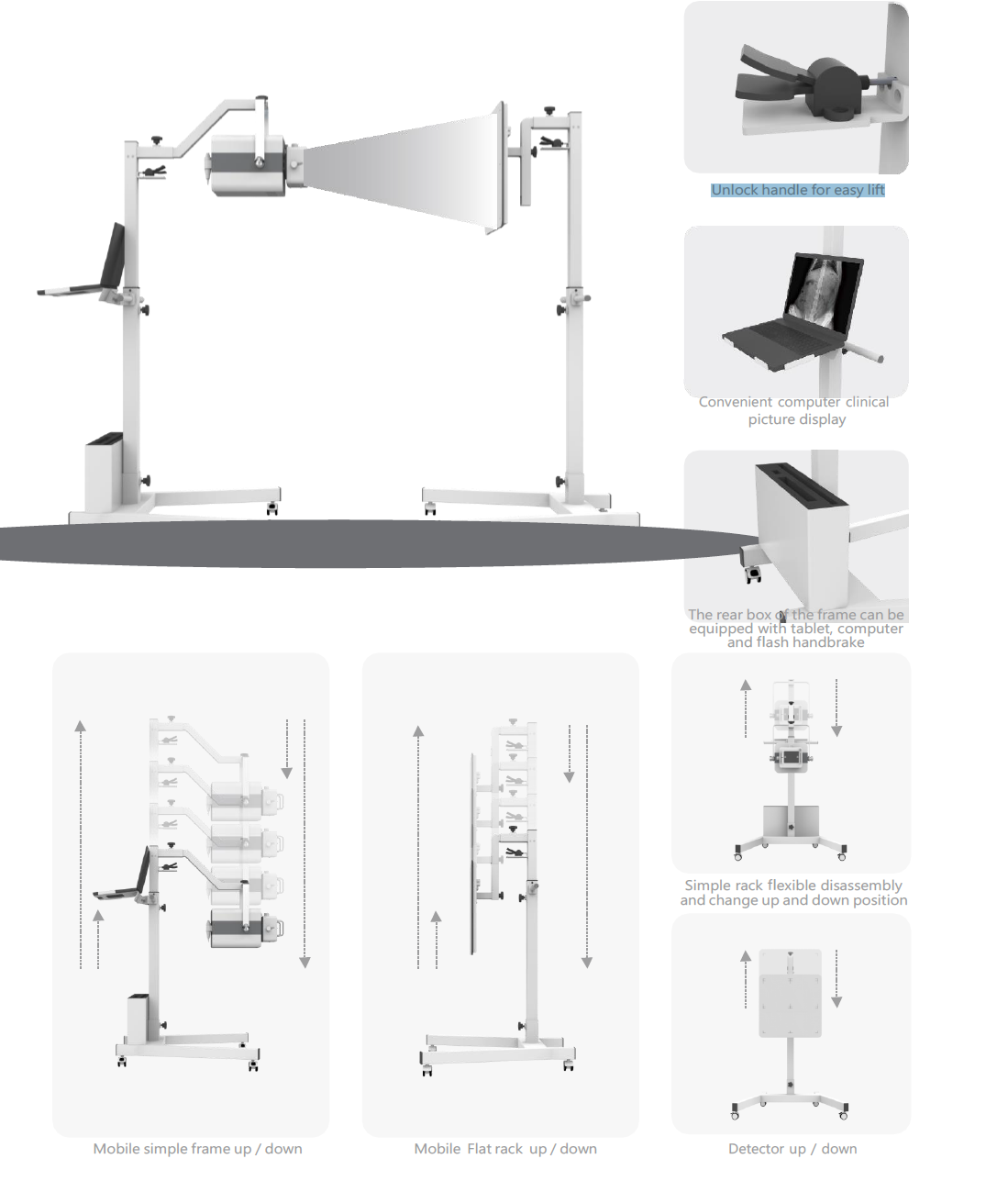 Sistema DR con Detector de Rayos X de Panel Plano y Generador de rayos X portátil Meditech