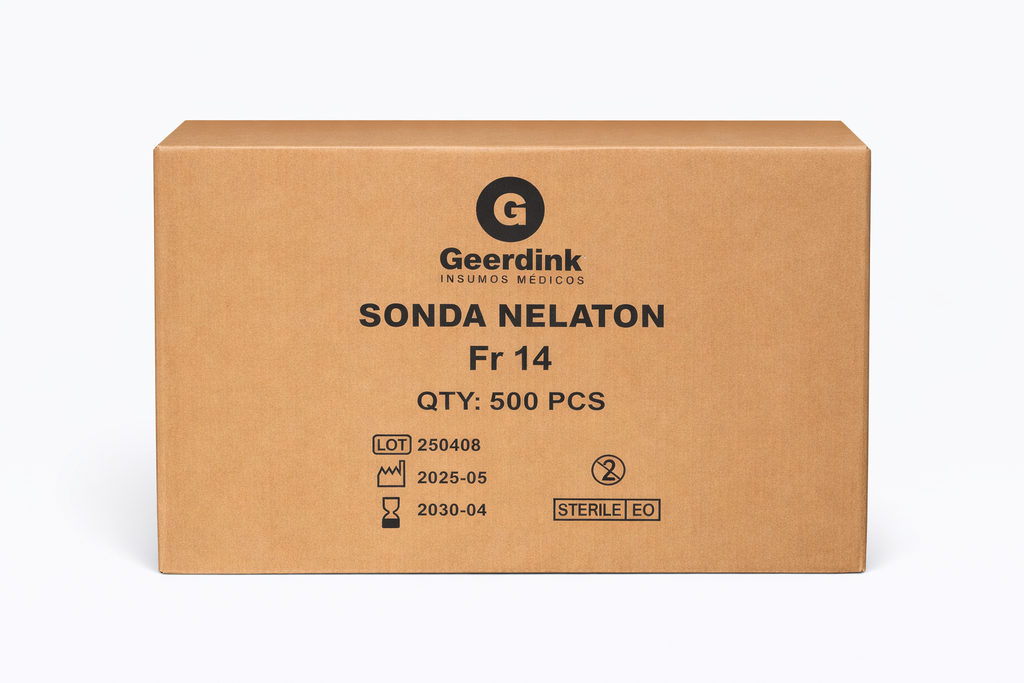 Sonda Nelaton Estéril Geerdink Nº14 Fr 40 cm | Caja Madre (10 cajas × 50 unidades)