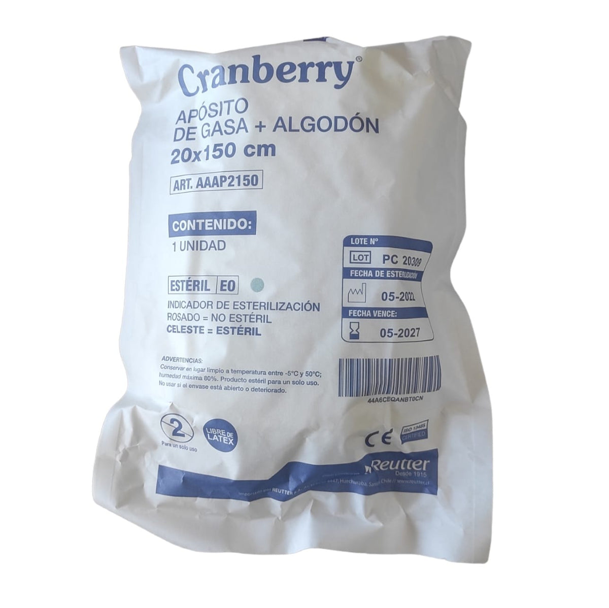 Apósito de Gasa Estéril Tejida 20 x 150 cm Unitario – Cranberry