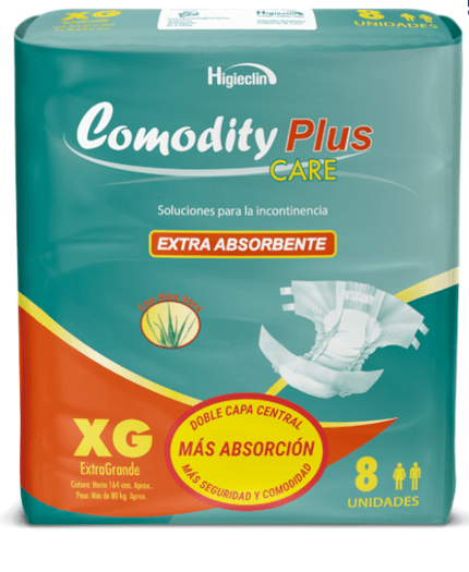 PAÑAL COMODITY PLUS XG X 8 UN1