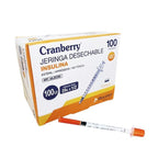 Jeringa de insulina 100UI Cranberry