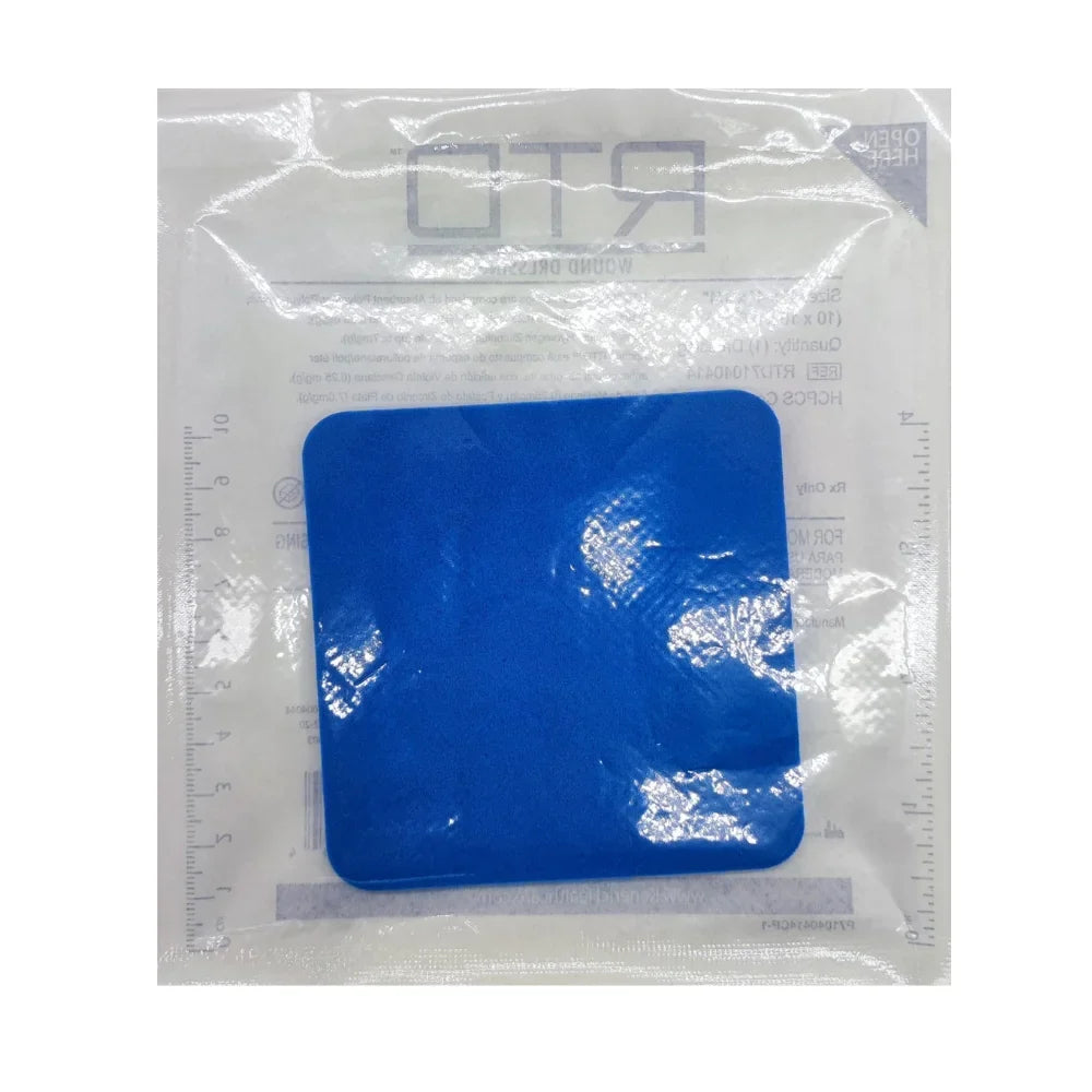 Apósito de espuma RTD 10x10 cm azul en sobre estéril para heridas con exudado moderado a alto