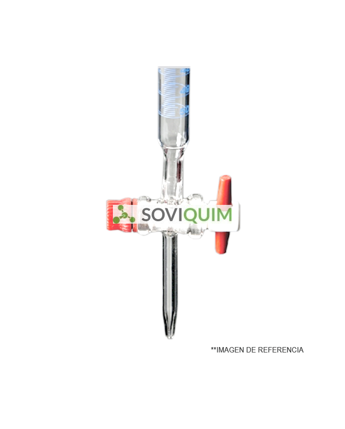 Bureta AS. sche. recta. 10 : 0.05 ml. llave PTFE. con certif lote