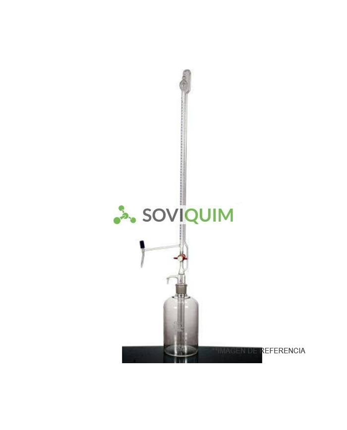 Bureta automatica 50:0.1 ml shellback. con llave intermedia. con certif lote. incluye frasco y pera