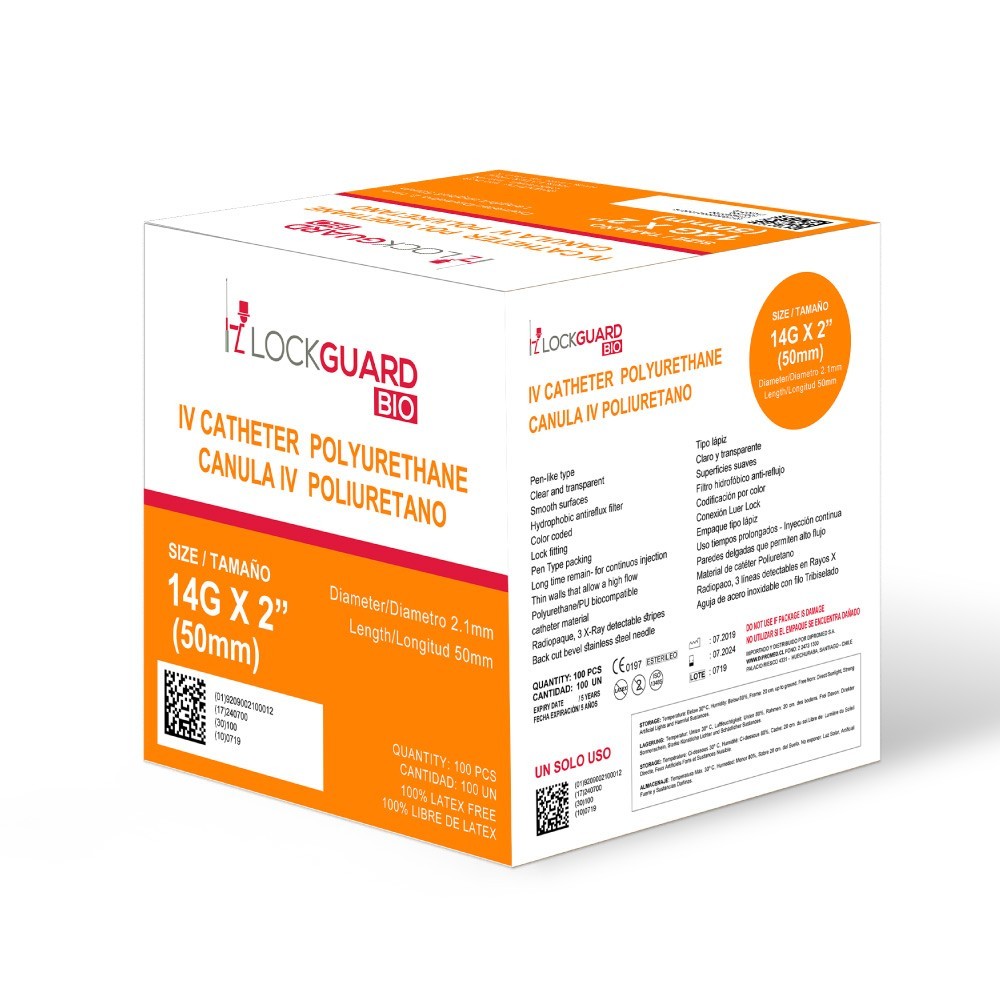 Catéter Intravenoso IV PU Lockguard