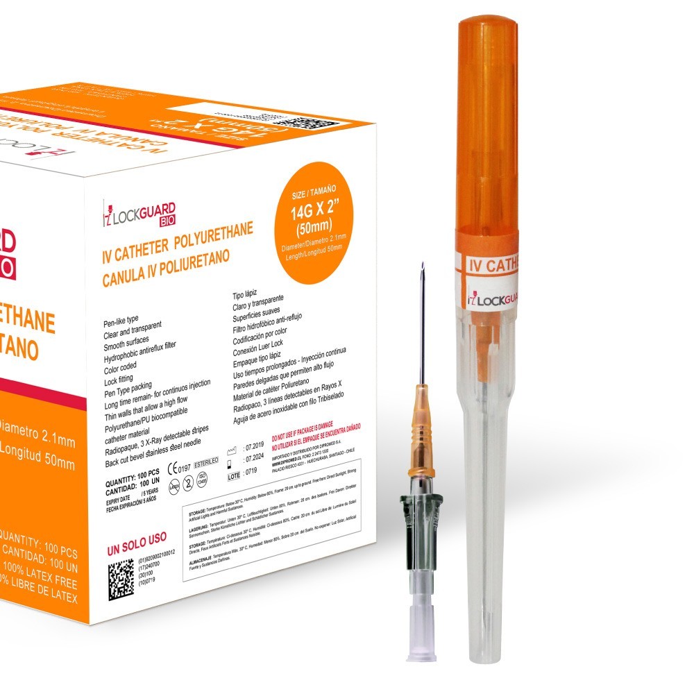 Catéter Intravenoso IV PU Lockguard