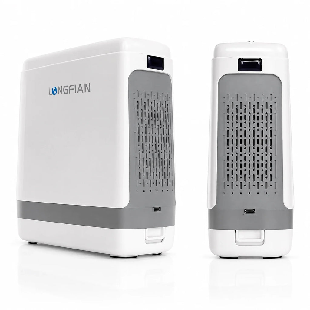 Concentrador de oxígeno portátil Longfian JAY1000P con batería recargable