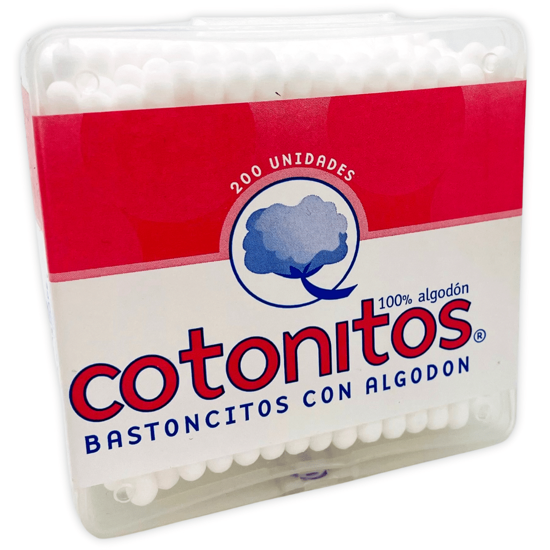 Cotonitos de algodón Americano caja x200 — varitas plásticas para higiene y belleza