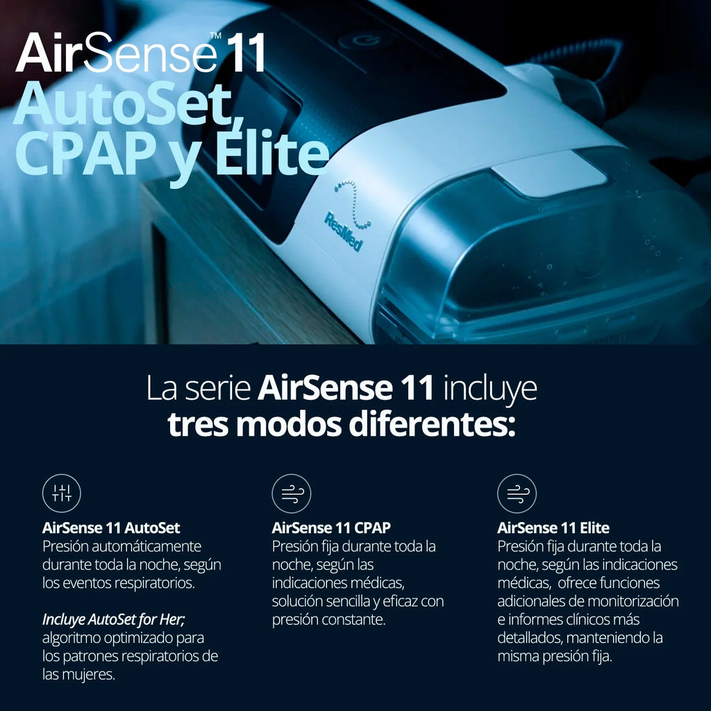 Tecnología AutoSet del CPAP Automático ResMed AirSense 11 para ajuste automático de presión