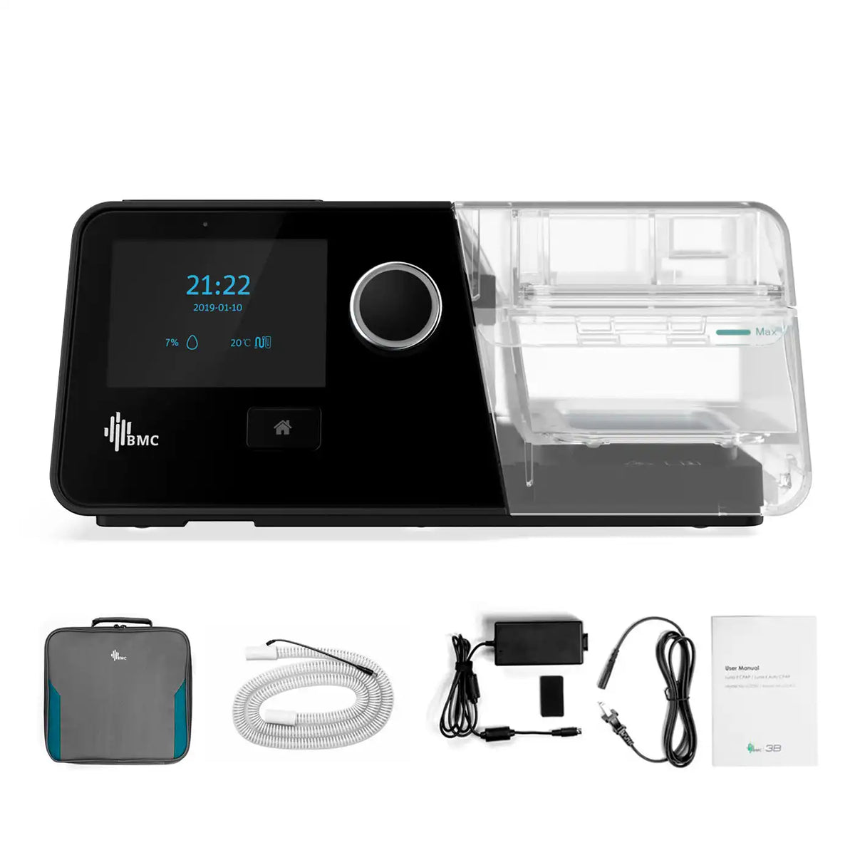 Auto Cpap BMC G3 A20 con Máscara y Tubo Calefaccionado y accesorios esenciales