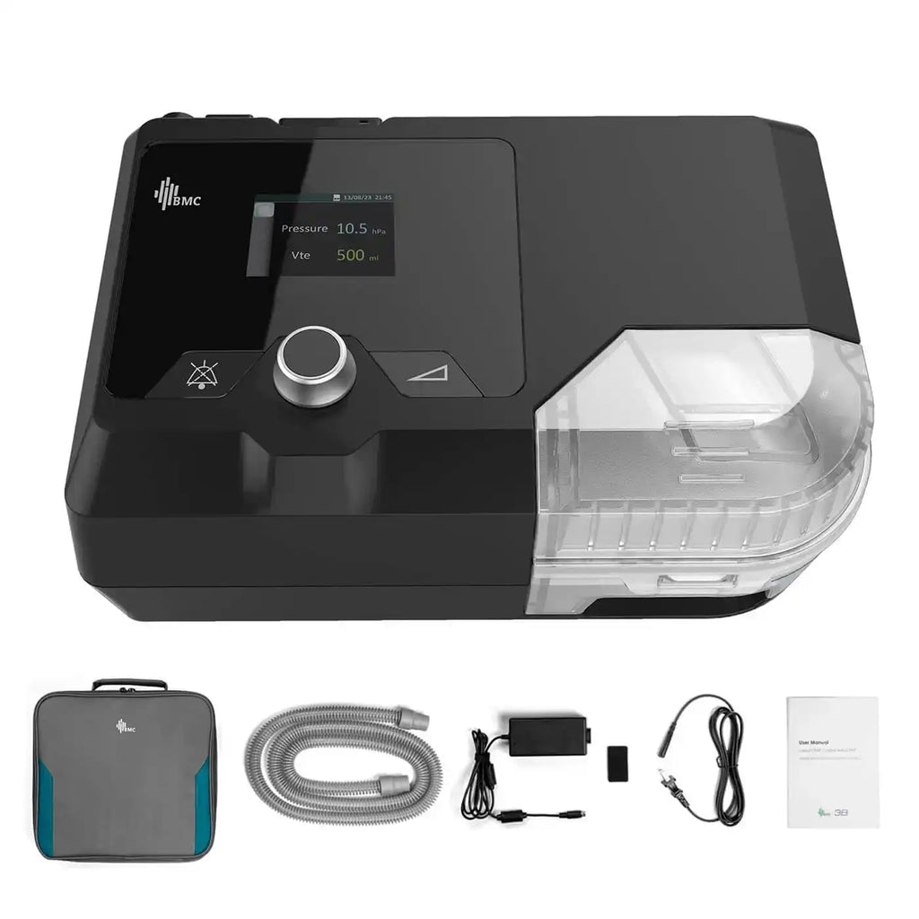 Accesorios incluidos del CPAP Fijo BMC G2S C20 para iniciar la terapia