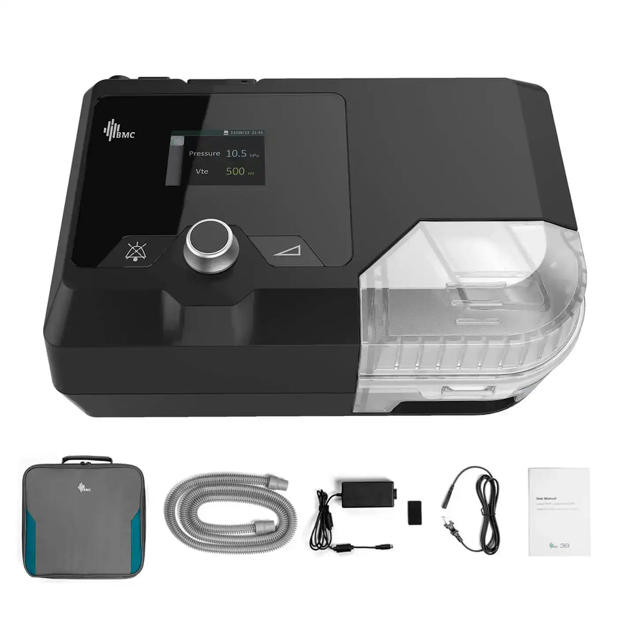 Accesorios incluidos del CPAP Fijo BMC G2S C20 para iniciar la terapia
