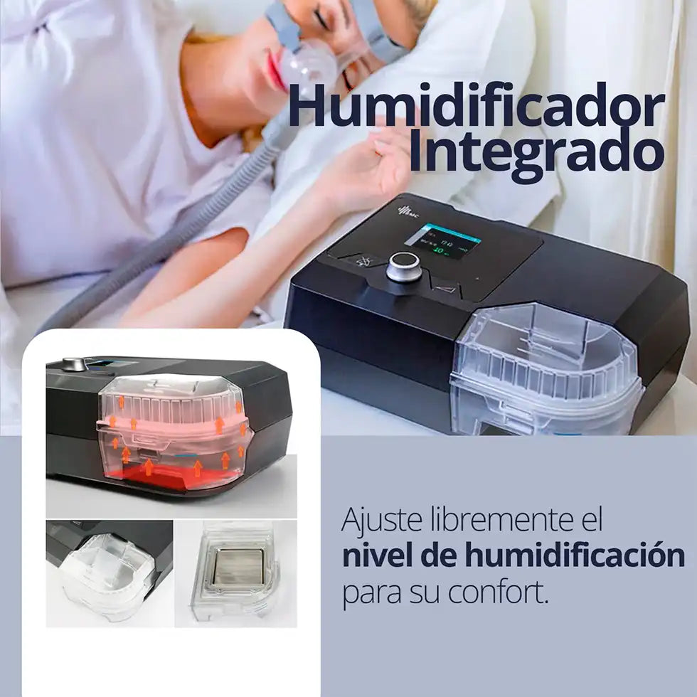 Humidificación integrada para mayor comodidad durante la terapia CPAP