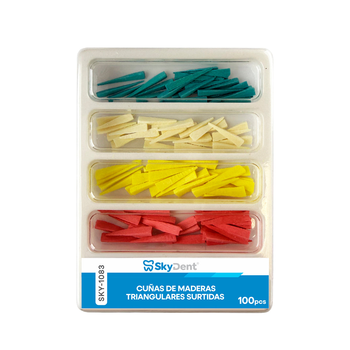 CUÑAS DE MADERA TRIANGULAR SKYDENT SURTIDAS 100UN